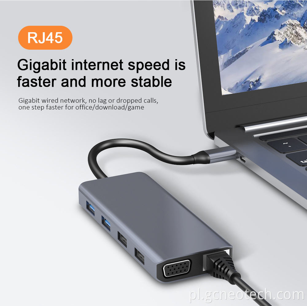 12-w-1 stacja dokowania USB-C do HDMI Gigabit Ethernet 12-in-1 USB-C docking station to HDMI Gigabit Ethernet